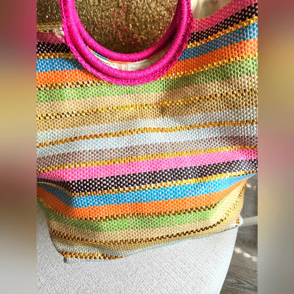 Colorful Striped Women's Bag